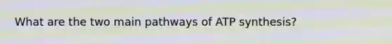 What are the two main pathways of <a href='https://www.questionai.com/knowledge/kx3XpCJrFz-atp-synthesis' class='anchor-knowledge'>atp synthesis</a>?