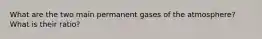 What are the two main permanent gases of the atmosphere? What is their ratio?