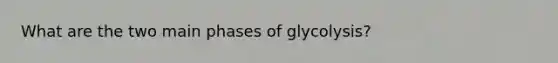 What are the two main phases of glycolysis?