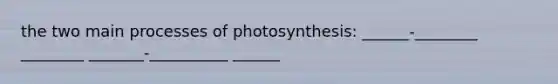 the two main processes of photosynthesis: ______-________ ________ _______-__________ ______