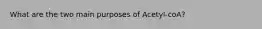 What are the two main purposes of Acetyl-coA?