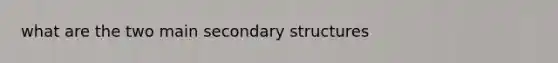 what are the two main secondary structures