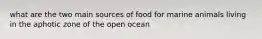 what are the two main sources of food for marine animals living in the aphotic zone of the open ocean