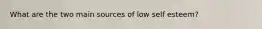 What are the two main sources of low self esteem?