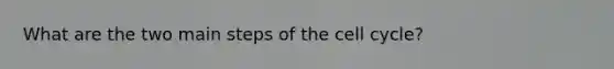 What are the two main steps of the <a href='https://www.questionai.com/knowledge/keQNMM7c75-cell-cycle' class='anchor-knowledge'>cell cycle</a>?