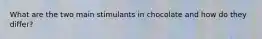 What are the two main stimulants in chocolate and how do they differ?