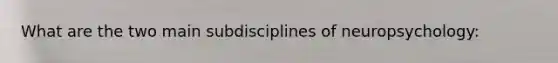 What are the two main subdisciplines of neuropsychology: