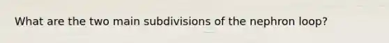 What are the two main subdivisions of the nephron loop?