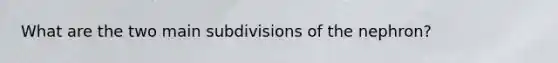 What are the two main subdivisions of the nephron?