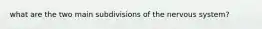 what are the two main subdivisions of the nervous system?