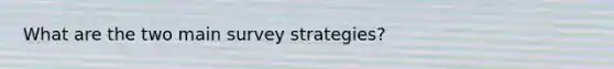 What are the two main survey strategies?