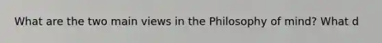 What are the two main views in the Philosophy of mind? What d