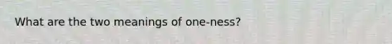 What are the two meanings of one-ness?