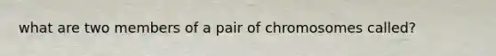 what are two members of a pair of chromosomes called?