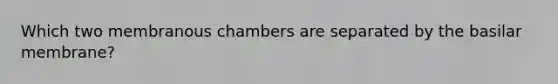 Which two membranous chambers are separated by the basilar membrane?