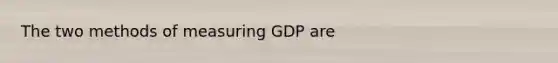 The two methods of measuring GDP are