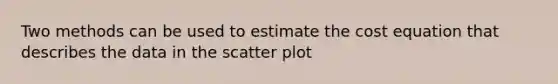 Two methods can be used to estimate the cost equation that describes the data in the scatter plot