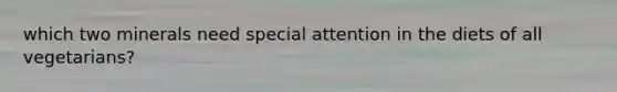 which two minerals need special attention in the diets of all vegetarians?
