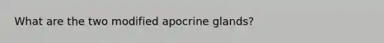 What are the two modified apocrine glands?