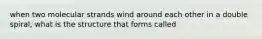 when two molecular strands wind around each other in a double spiral, what is the structure that forms called