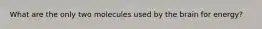 What are the only two molecules used by the brain for energy?