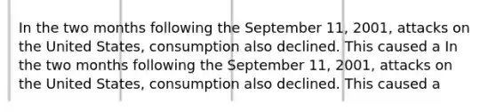 In the two months following the September 11, 2001, attacks on the United States, consumption also declined. This caused a In the two months following the September 11, 2001, attacks on the United States, consumption also declined. This caused a