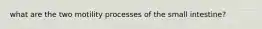 what are the two motility processes of the small intestine?
