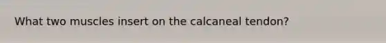 What two muscles insert on the calcaneal tendon?