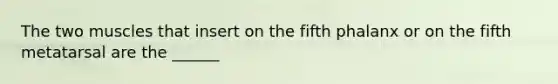 The two muscles that insert on the fifth phalanx or on the fifth metatarsal are the ______