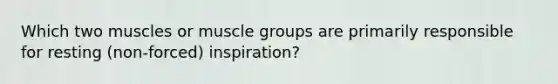 Which two muscles or muscle groups are primarily responsible for resting (non-forced) inspiration?