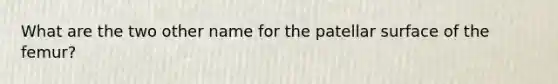 What are the two other name for the patellar surface of the femur?