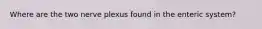 Where are the two nerve plexus found in the enteric system?