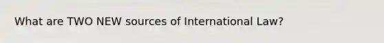 What are TWO NEW sources of International Law?