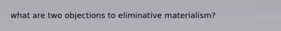 what are two objections to eliminative materialism?