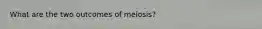 What are the two outcomes of meiosis?