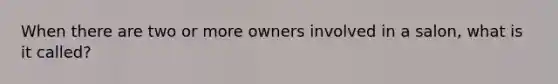 When there are two or more owners involved in a salon, what is it called?