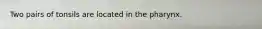 Two pairs of tonsils are located in the pharynx.
