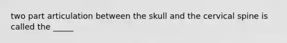 two part articulation between the skull and the cervical spine is called the _____