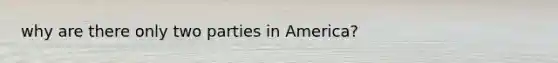 why are there only two parties in America?