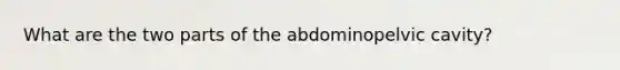 What are the two parts of the abdominopelvic cavity?