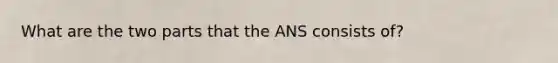 What are the two parts that the ANS consists of?