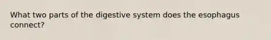 What two parts of the digestive system does the esophagus connect?