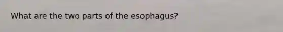 What are the two parts of the esophagus?