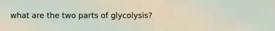 what are the two parts of glycolysis?