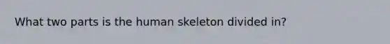 What two parts is the human skeleton divided in?