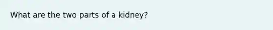 What are the two parts of a kidney?