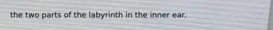 the two parts of the labyrinth in the inner ear.