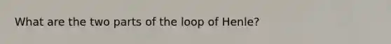 What are the two parts of the loop of Henle?