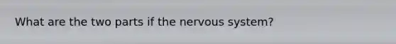 What are the two parts if the nervous system?