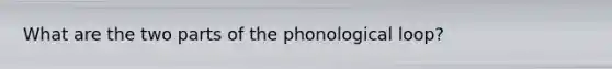 What are the two parts of the phonological loop?